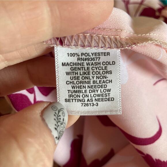 Liz Claiborne Floral Chiffon Pullover Blouse, Size XS - Picture 5 of 5